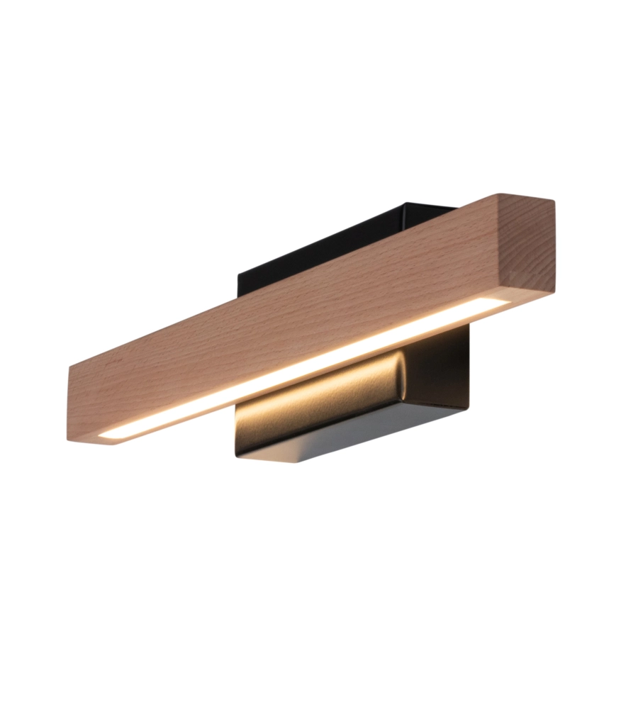 APPLIQUE LED ONLI "DORA" METALLO E LEGNO, 60X5,6X8 CM